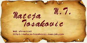 Mateja Tošaković vizit kartica